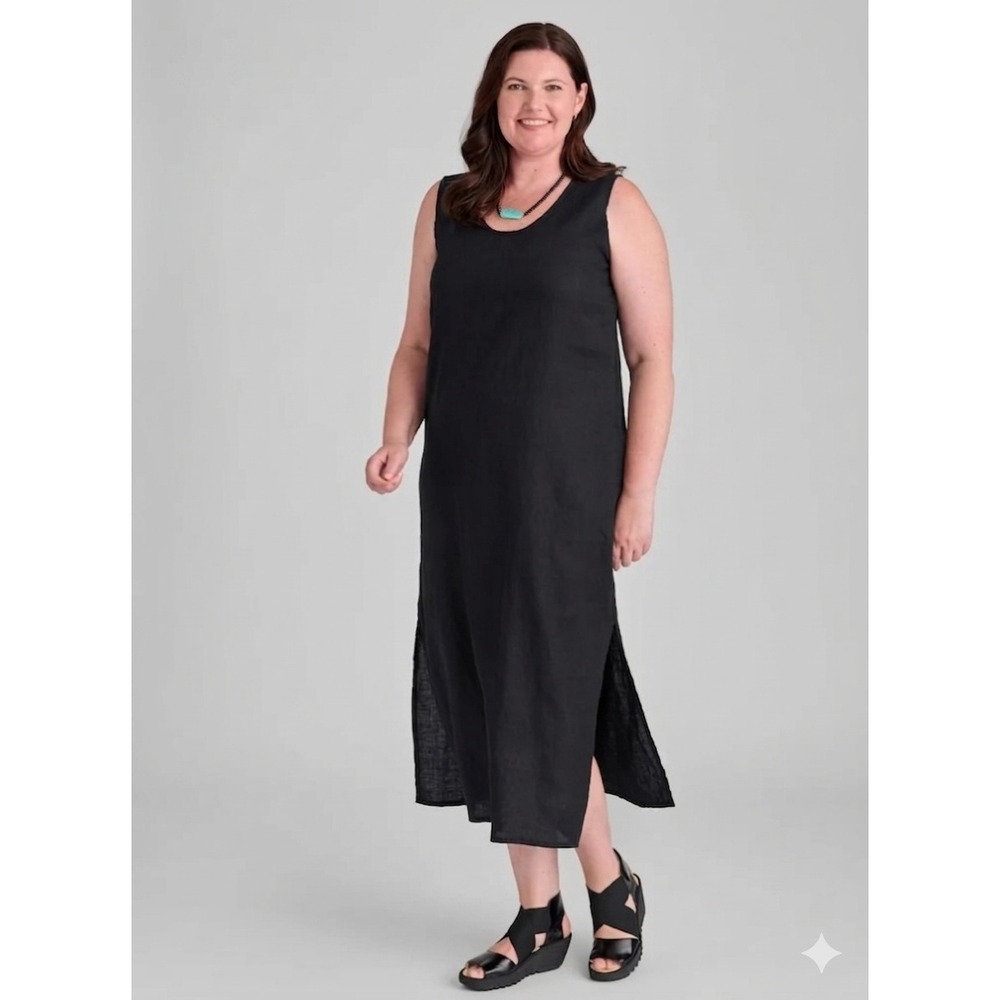 Nomadic Traders Slipster Clean Girl Silk Linen Lagenlook Dress Luxury Size S